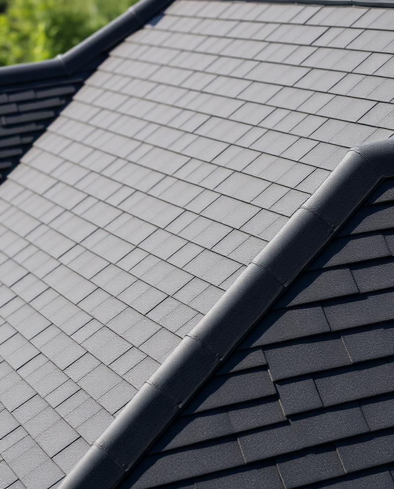 New architectural asphalt shingle roof after replacement